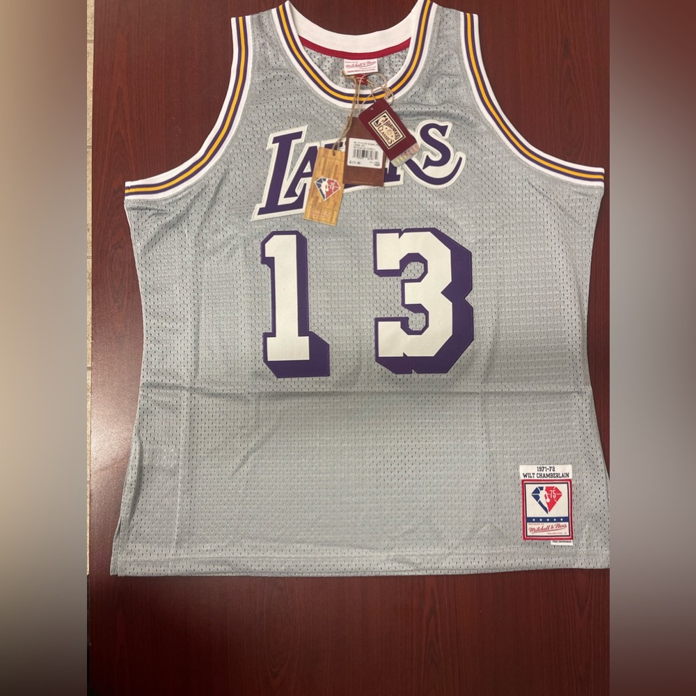 Laker 1971 NBA 75TH  Wilt Chamberlain Jersey Men Size XXL